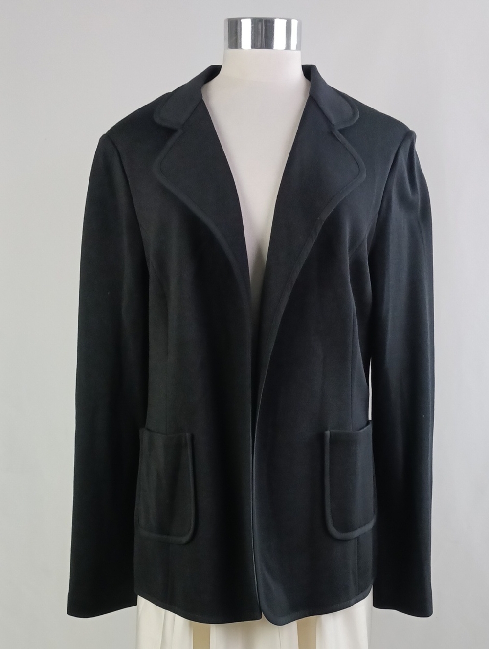 ST. JOHN BLK KNIT BLAZER JACKET